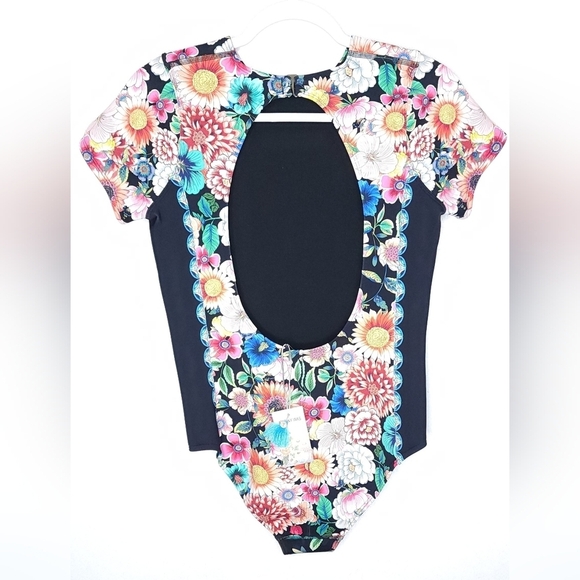 NWT Johnny Was Cut Out Neoprene One Piece Women's Swimsuit Size Small - Picture 2 of 8